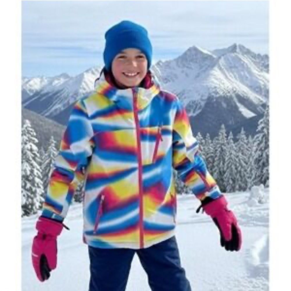 Swiss Tech Snow Girl Jacket Zipper Up Size XL (14-16) Color Rainbow